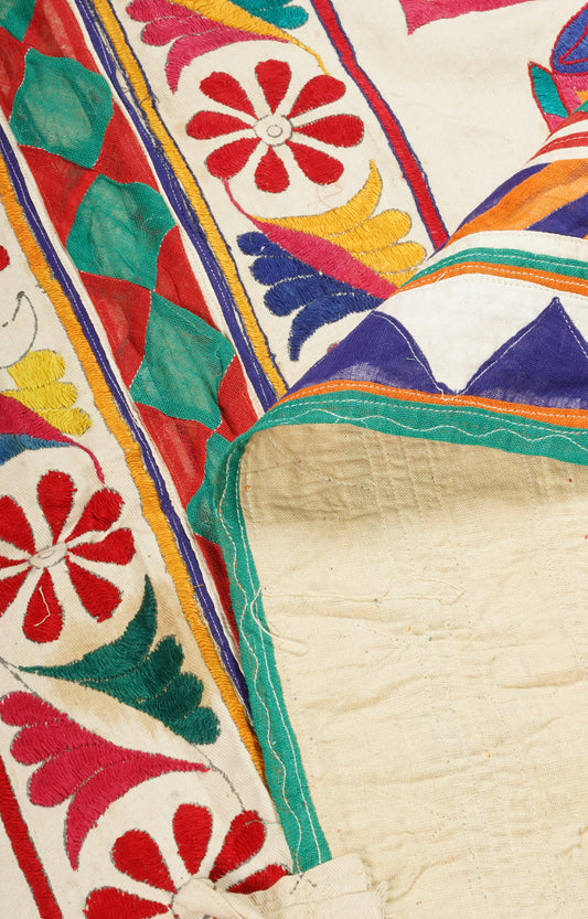 Vibrant Kutch Embroidered Wall Hanging Textile