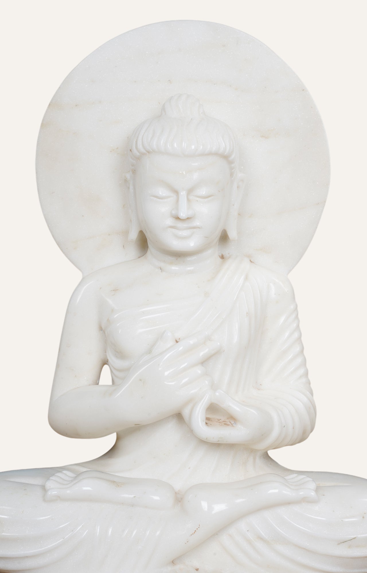 Marble Buddha in Dharmachakra Mudra