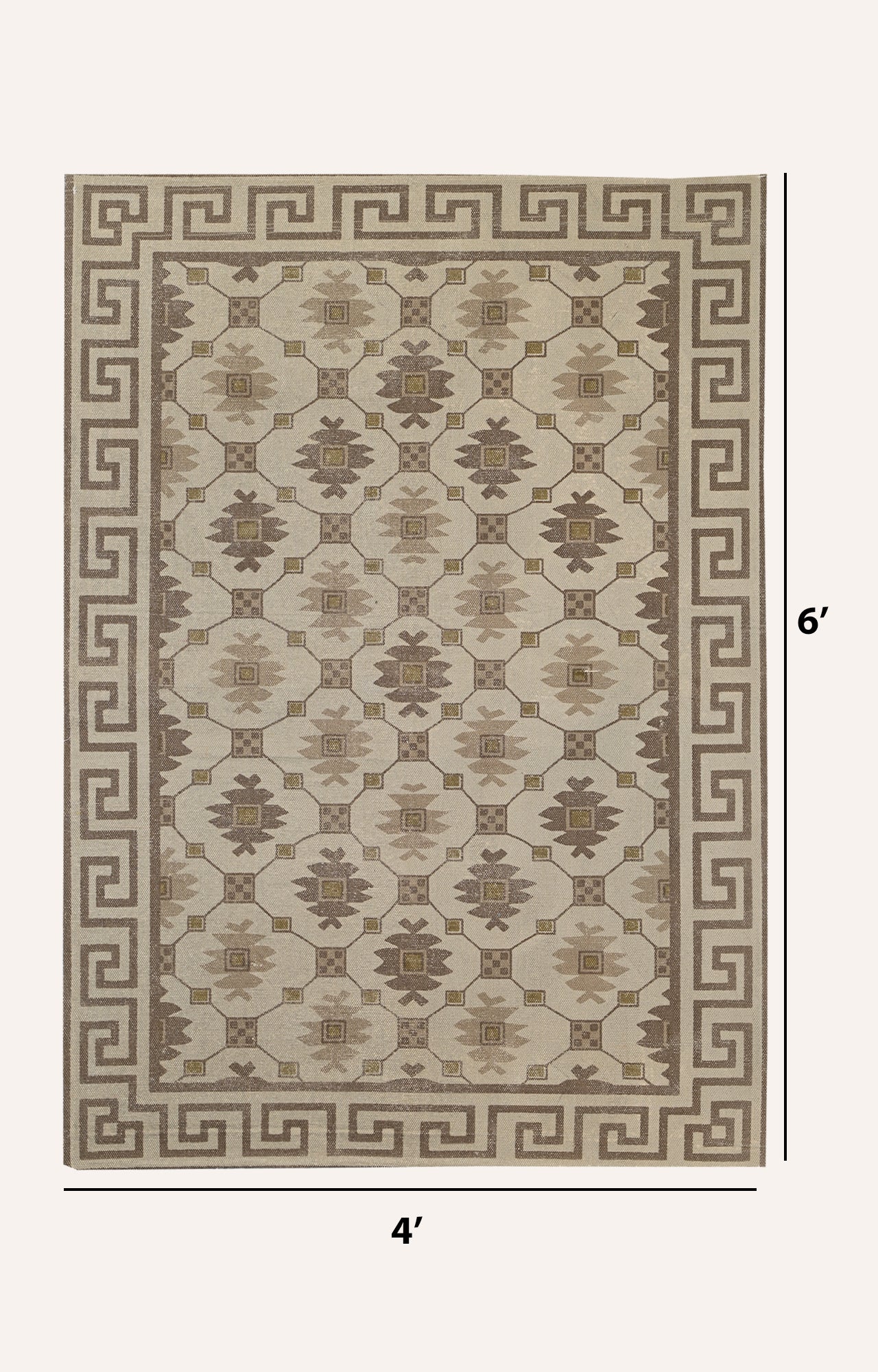 Greek Bloom Screen Printed Rug
