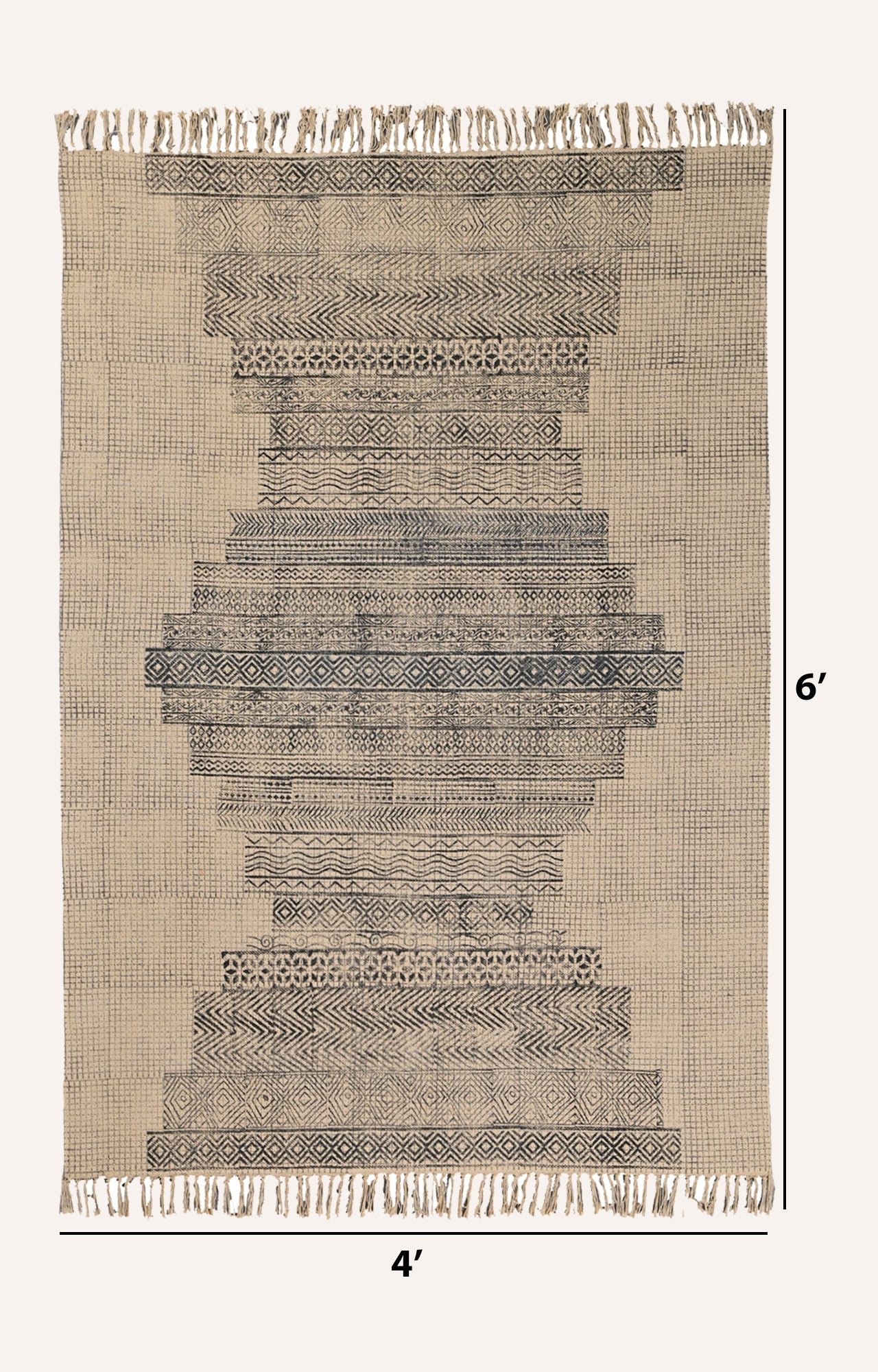 Geometric Cascade Screen Printed Rug