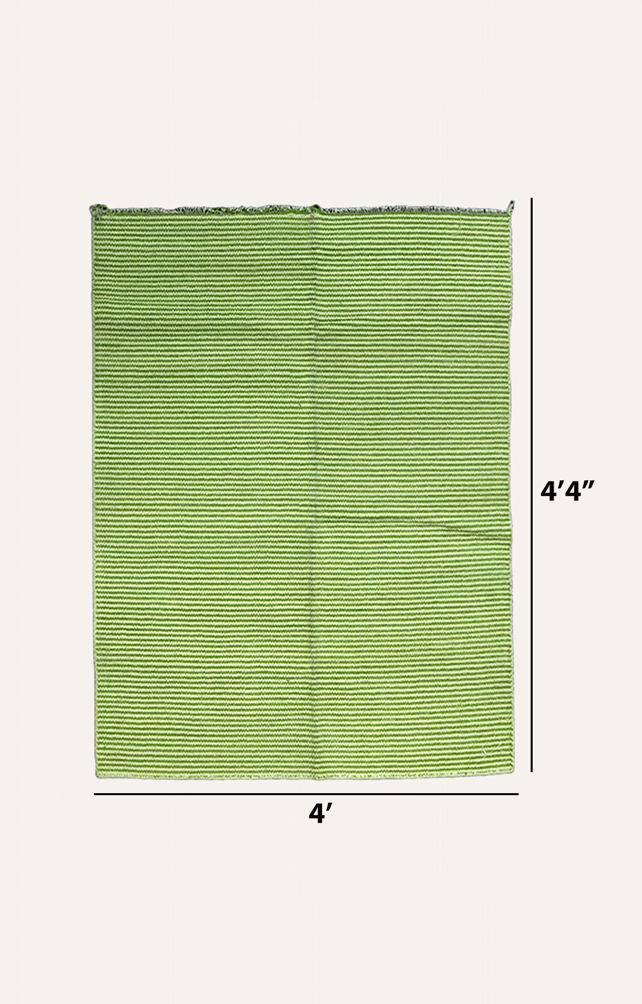Green Stripes Handwoven Cotton Rug