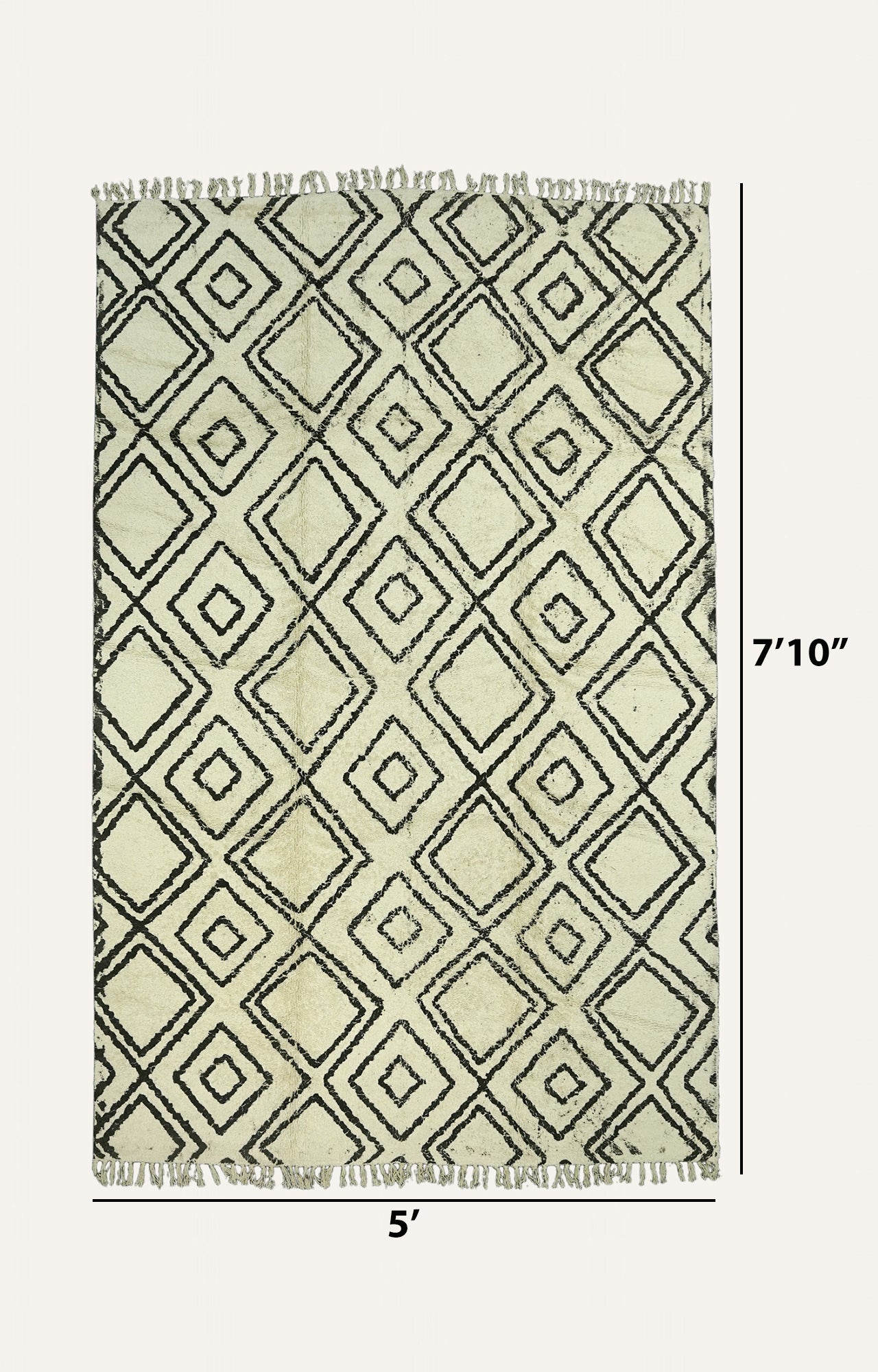 Argyle Hand Tufted Cotton Rug with Tassels