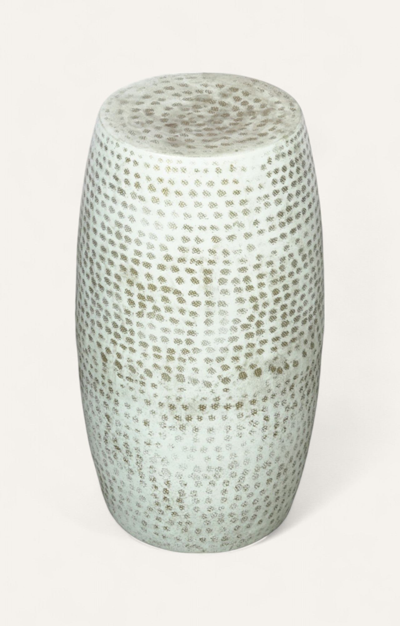 Beaten White round table