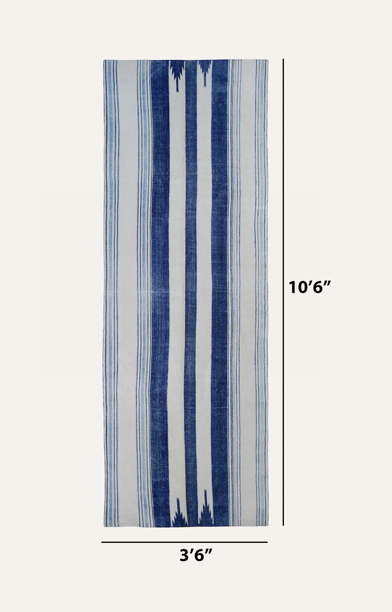 Blue Ikat Handwoven Cotton Rug