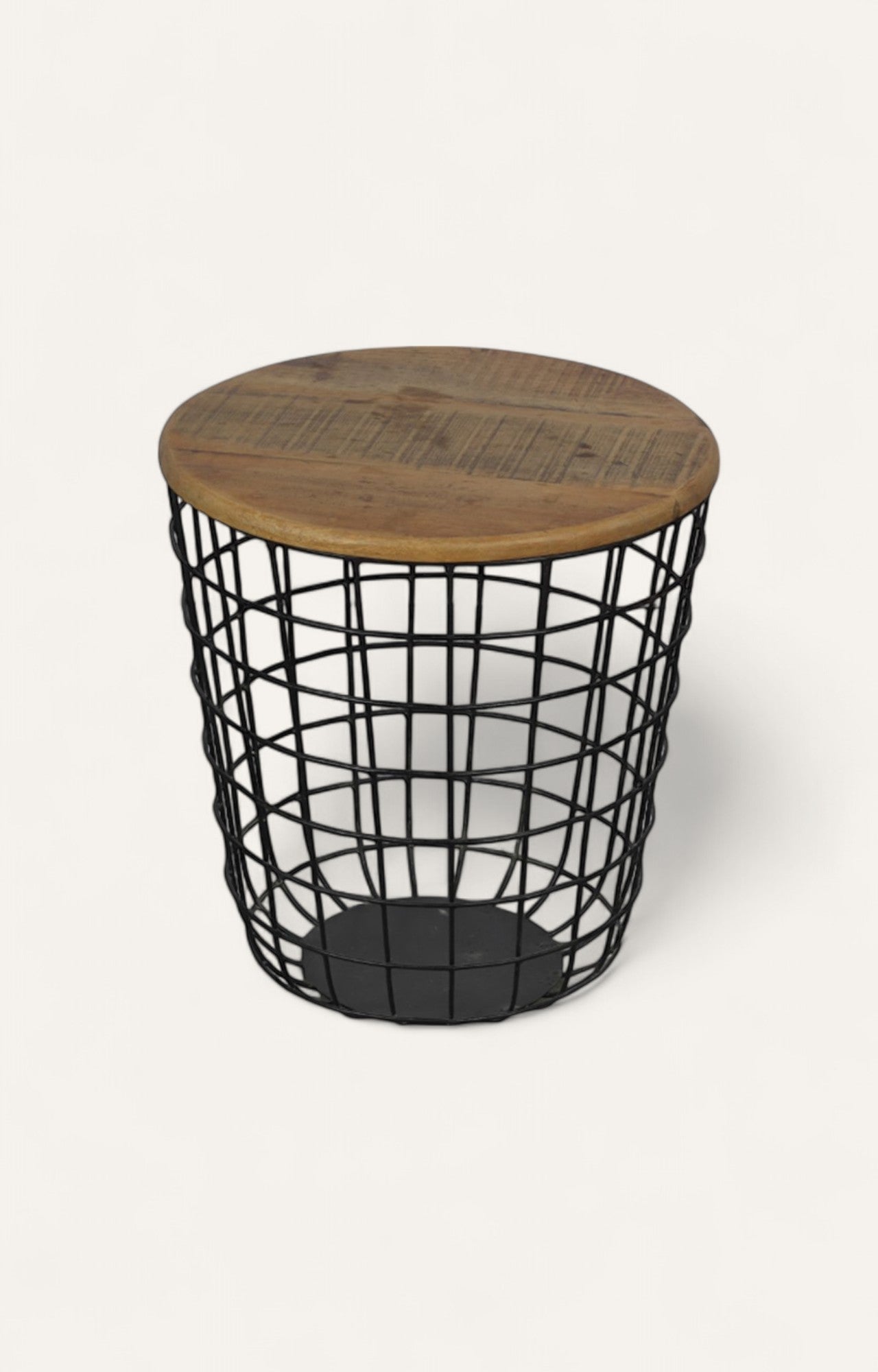 Wire Basket Round Side Table