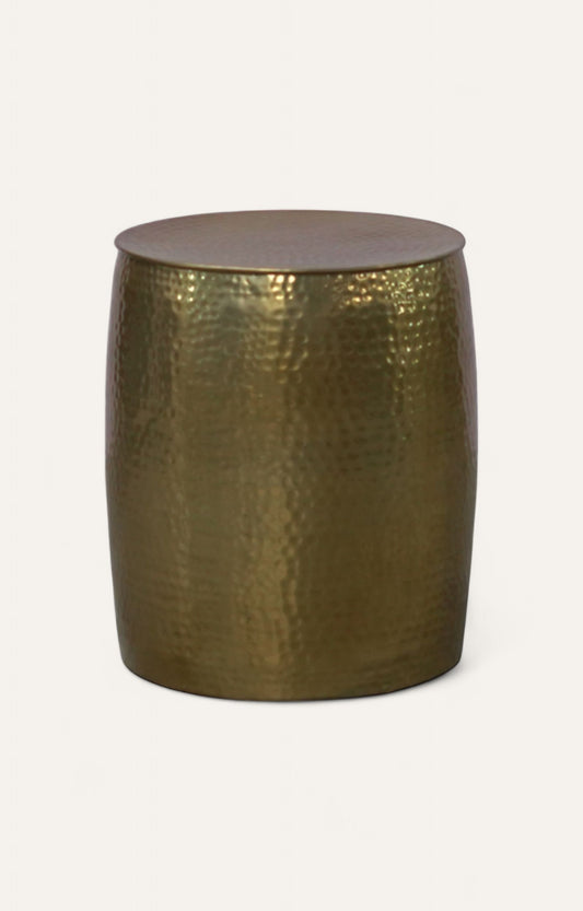 Beaten metal round table