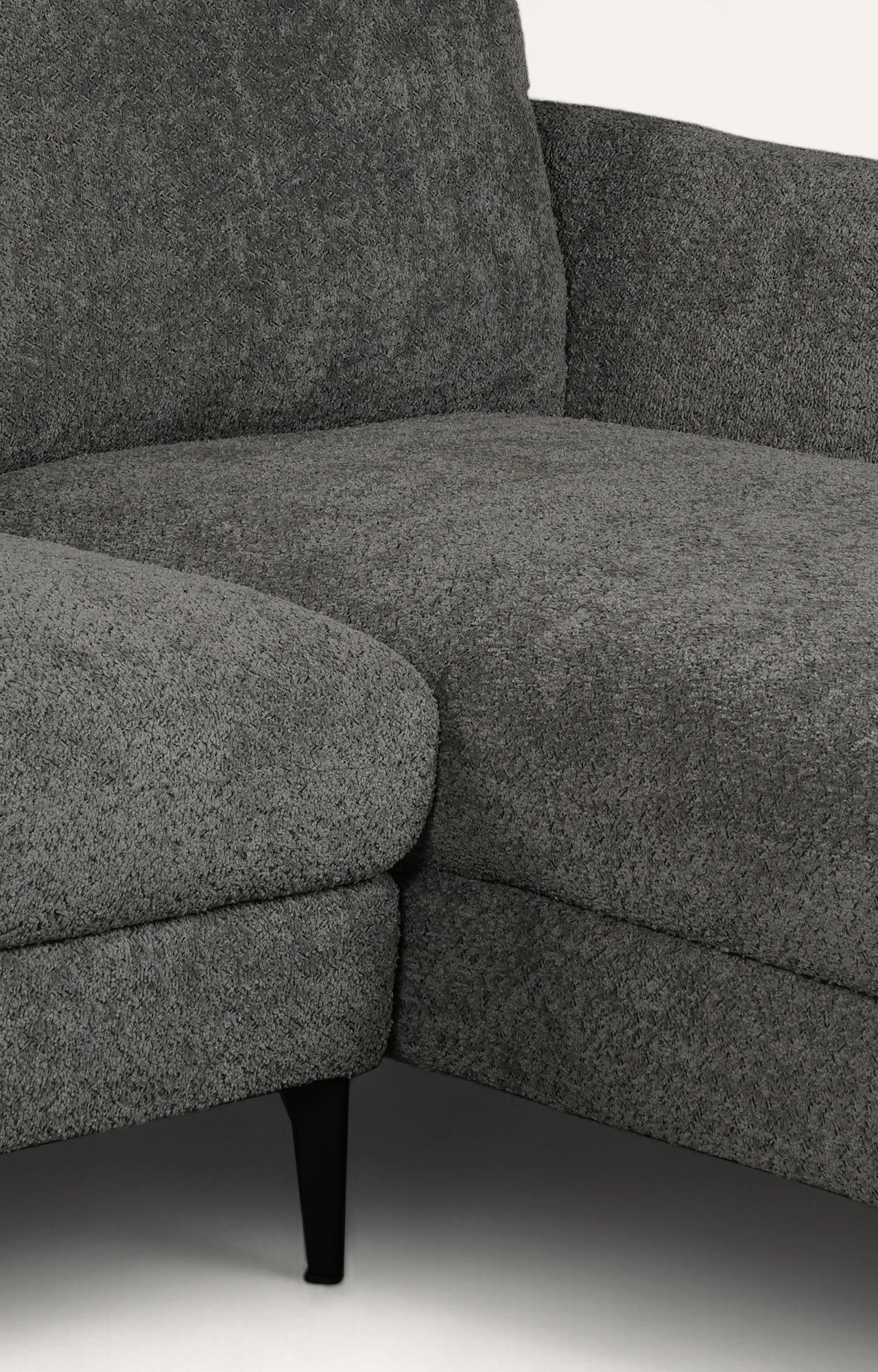 Modern Charcoal Bouclé Right Sectional Sofa