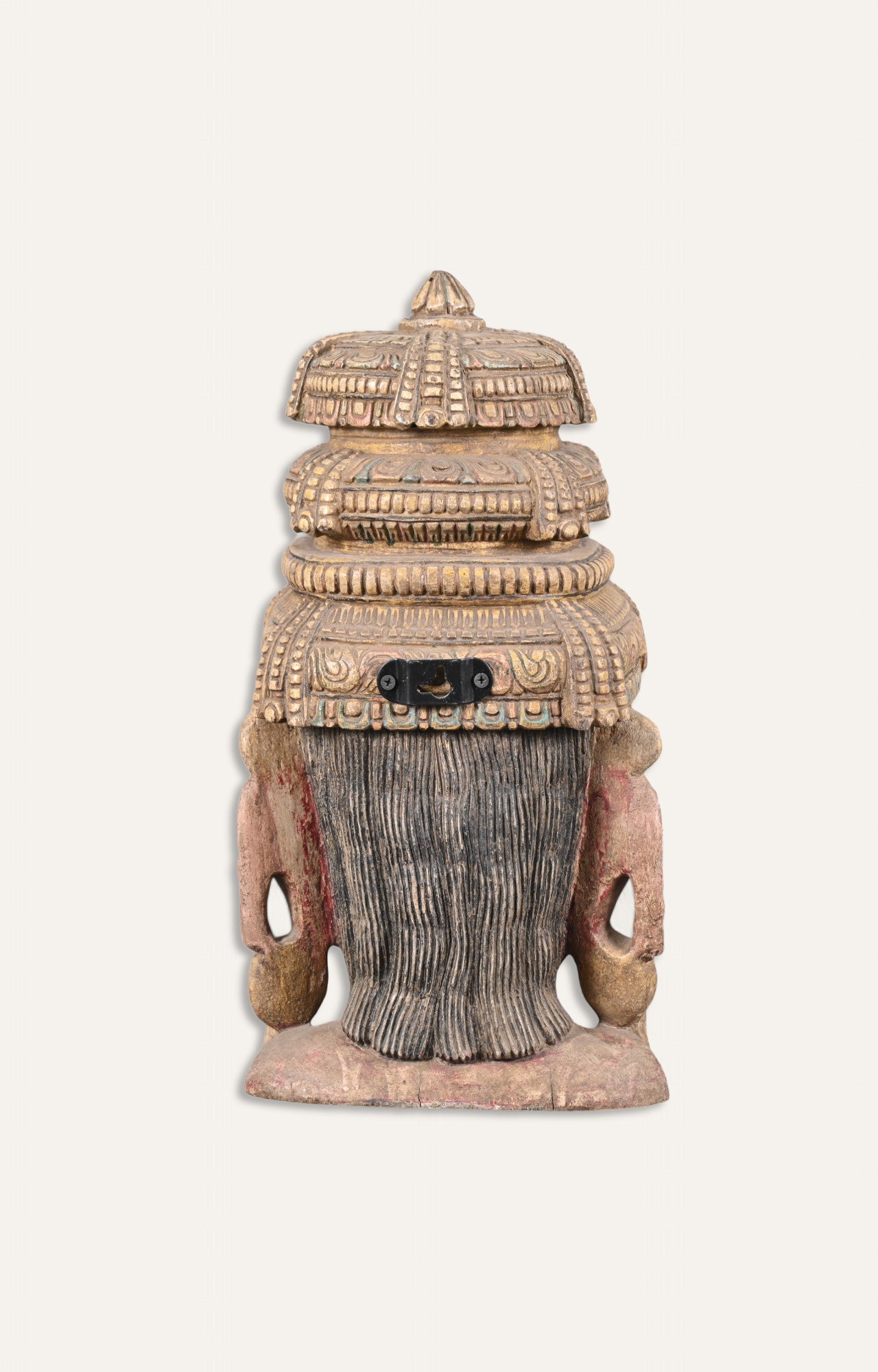 Rustic Hand-Carved Wooden Wall Mask