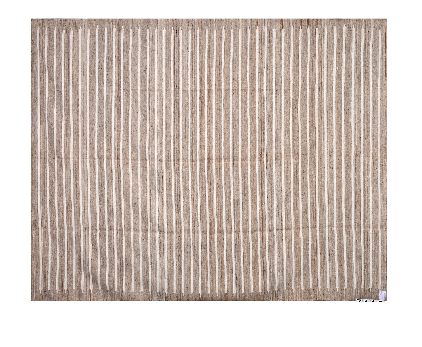 Cream & Brown With Stripes Vintage Woolen Rug
