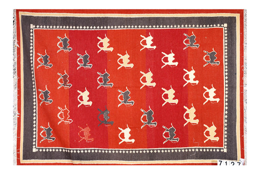 Rajasthani Handmade Camel Pattern Woolen Rug