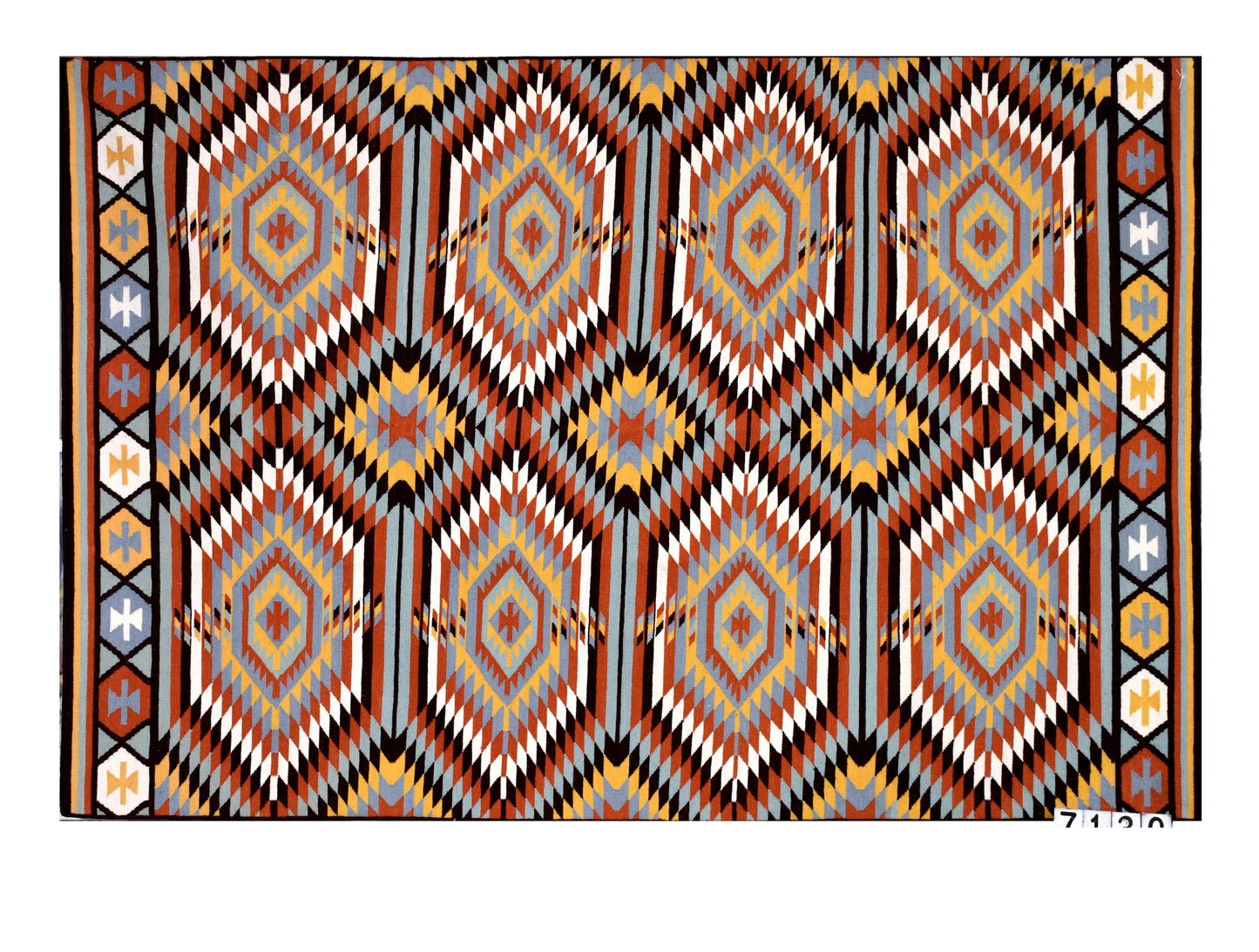 Contrast Kilim Flatweave Woolen Rug