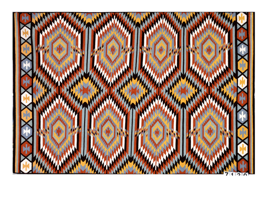 Contrast Kilim Flatweave Woolen Rug