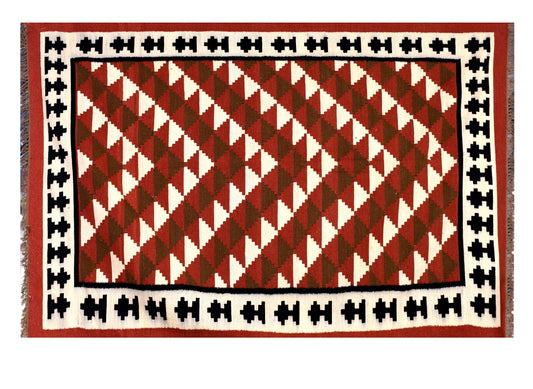 Seamless Geometric Knitted Pattern Woolen Rug