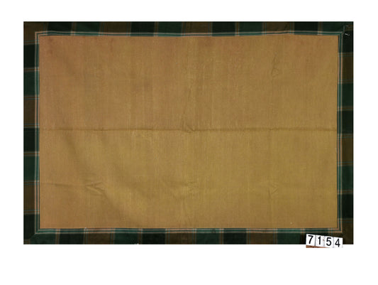 Plain Mustard With Olive Green Edges Woolen Rug