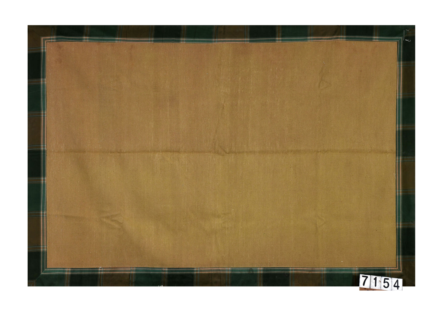 Plain Mustard With Olive Green Edges Woolen Rug