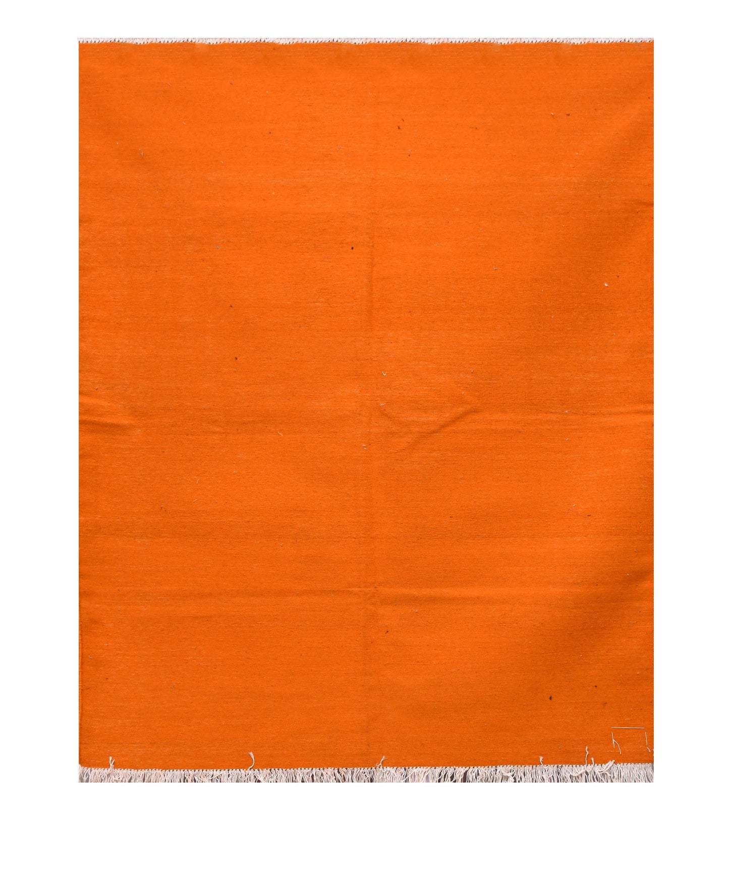 Deep Orange Handmade Flatweave Woolen Rug