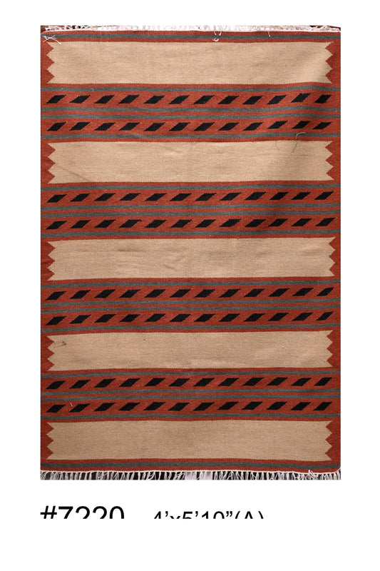 Ikkat Handwoven Woolen Rug