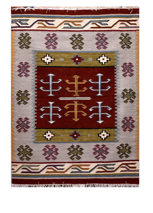 Turkish Konya Kilim Woolen Rug