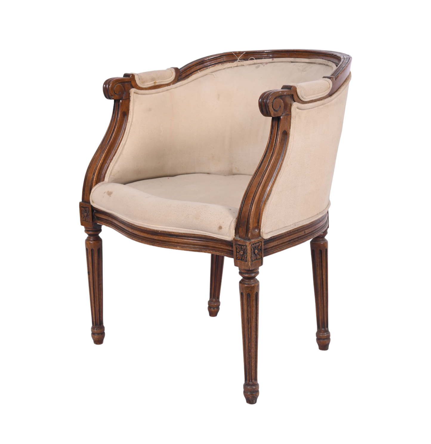 Upholstered Wooden Arm Chair