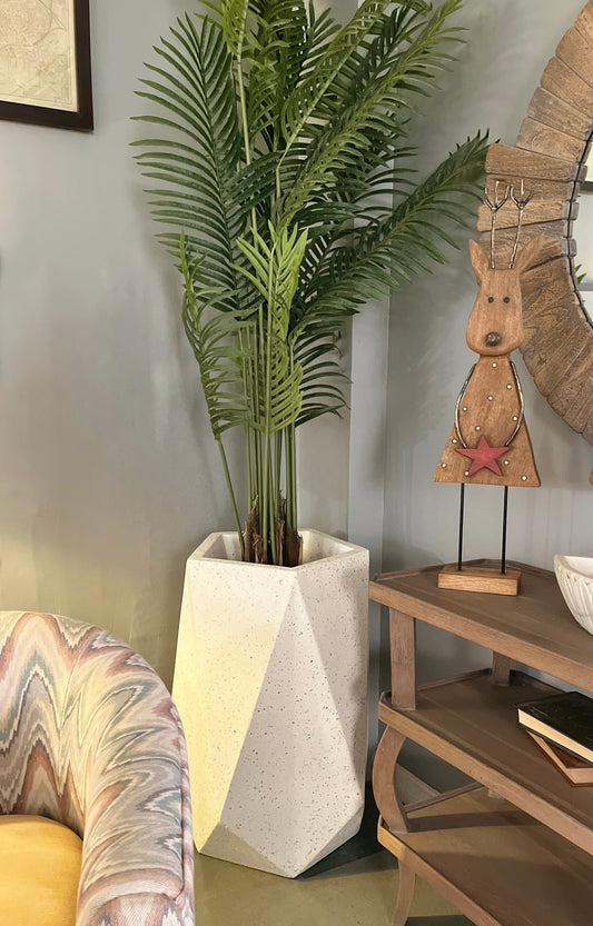 Geometric White Planter Big