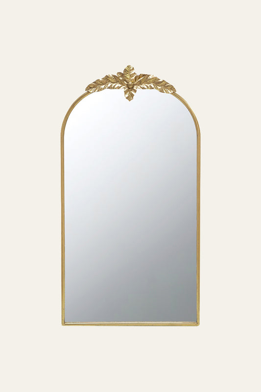 Vintage Arched Wall Mirror with Gold Frame