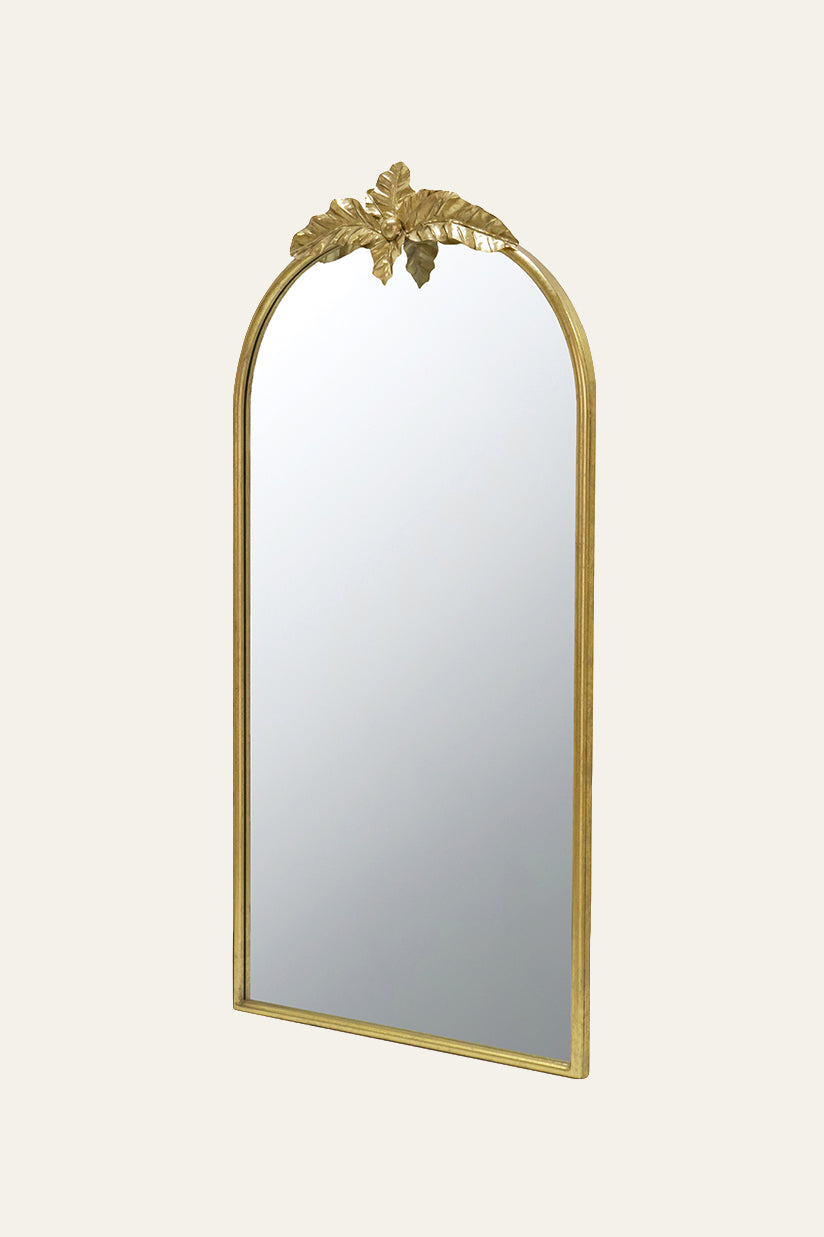Vintage Arched Wall Mirror with Gold Frame