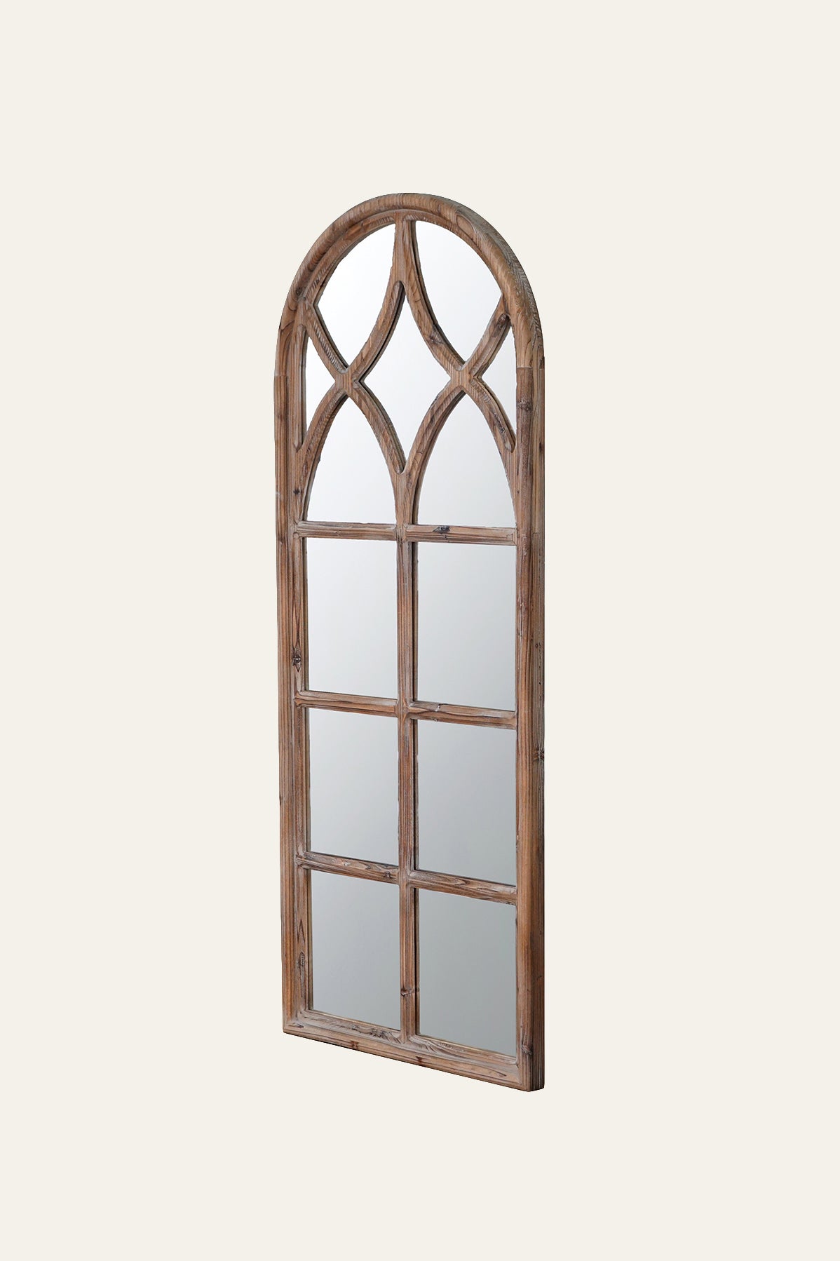 Arched Wooden Wall Mirror
