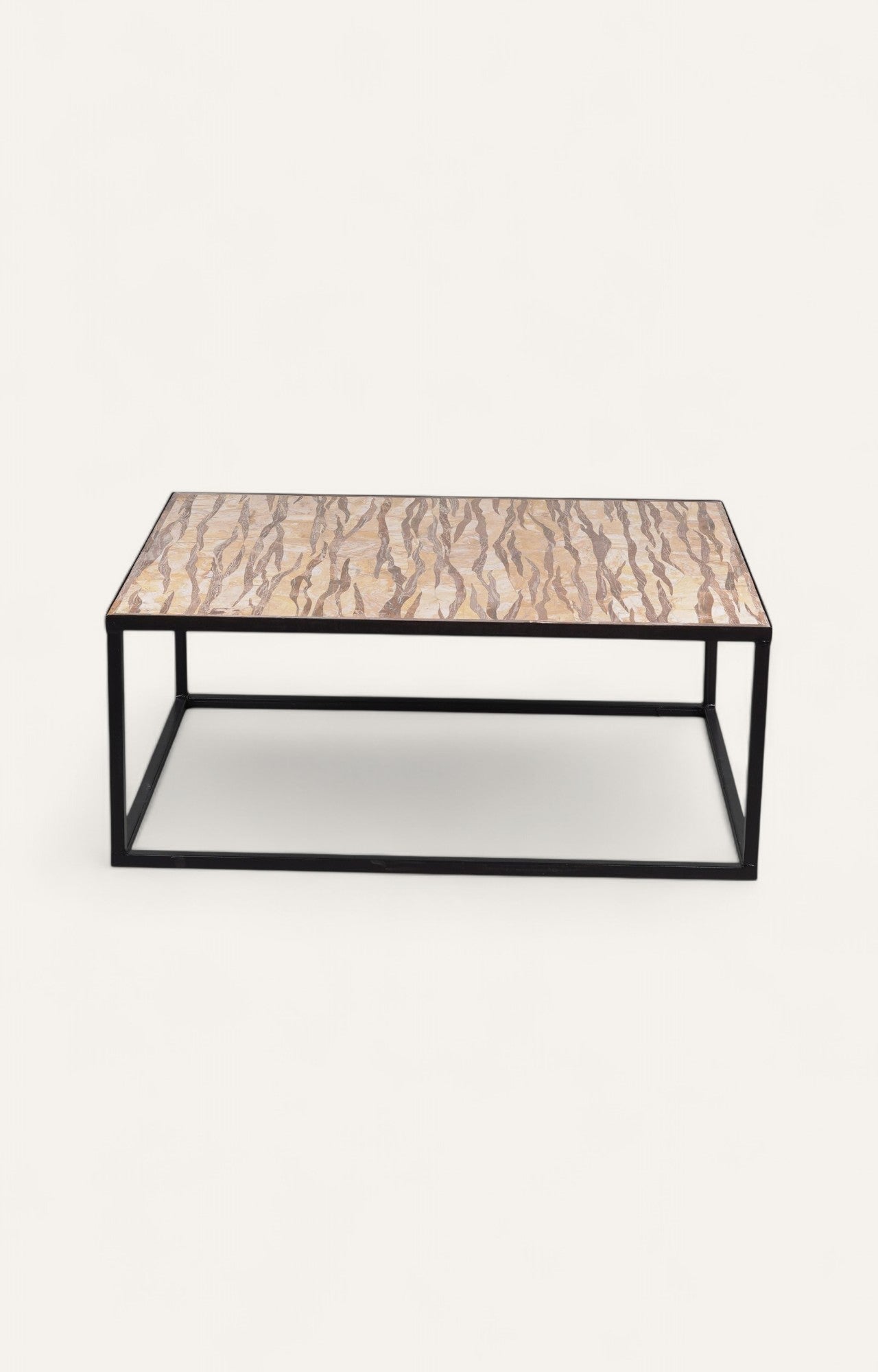 Tiger Stone Top Metal Frame Table