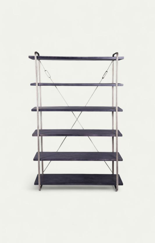 Wood & Metal Five-Tier Shelve