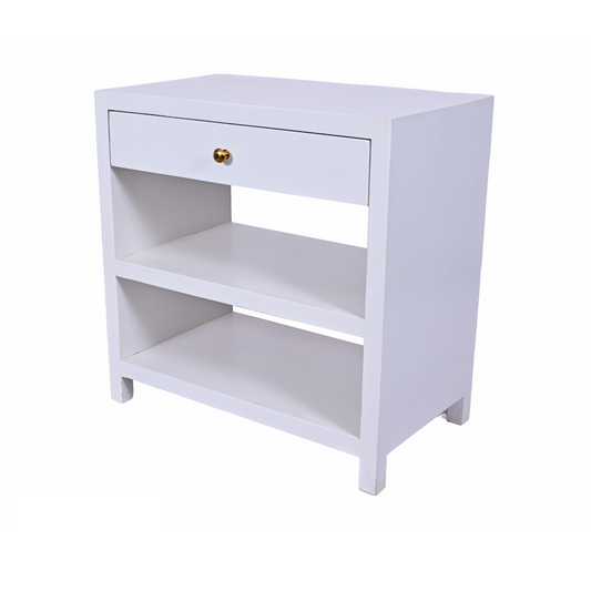 Modern Bedside Table with 1 Drawers and 2 Open Shelf