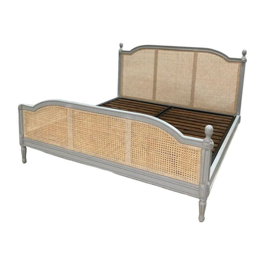 Rattan King Size Bed with frame and mattress