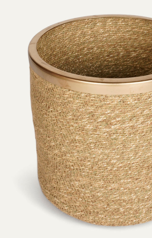 Medium Seagrass Basket with Metal Rim