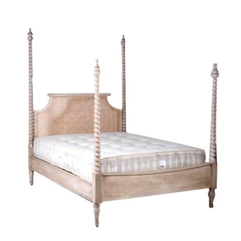 Spindle design 4 Poster Bed with frame and mattress