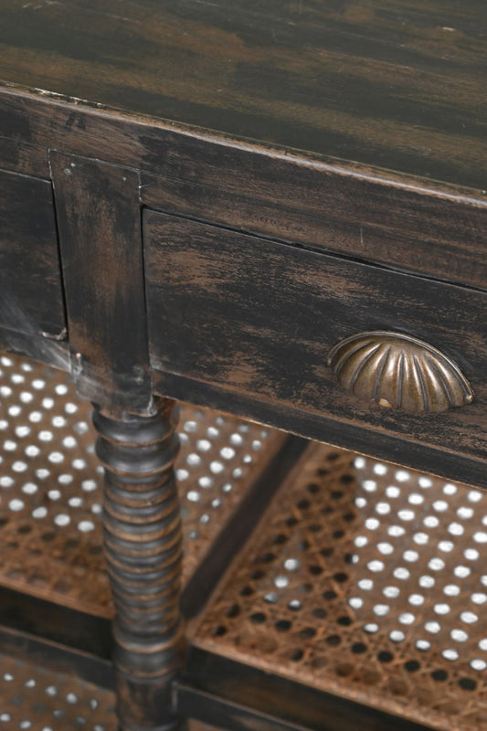 French Cane console table