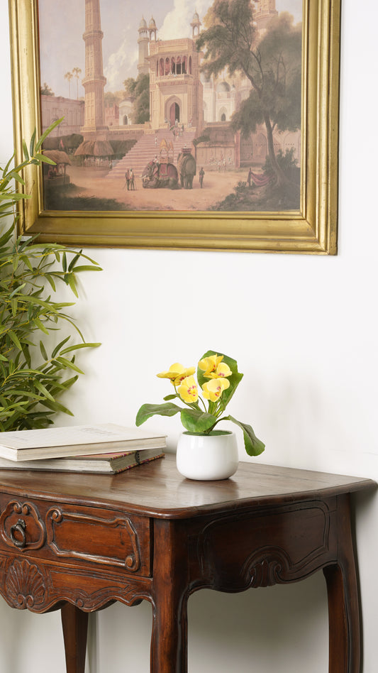 Artificial Primrose Flowers in White Pot