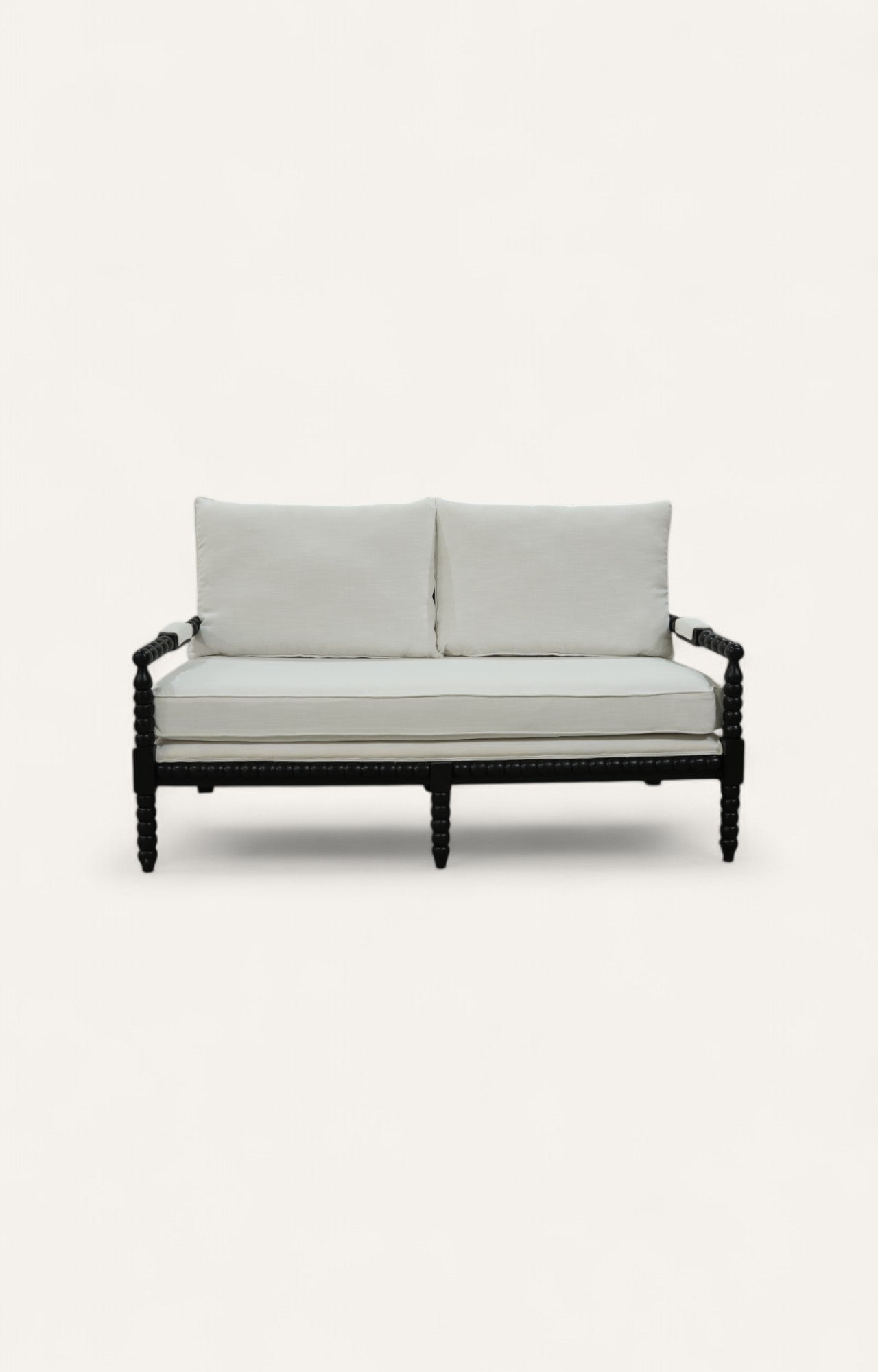 Classical Wooden Sofa Settee in Ivory and Black