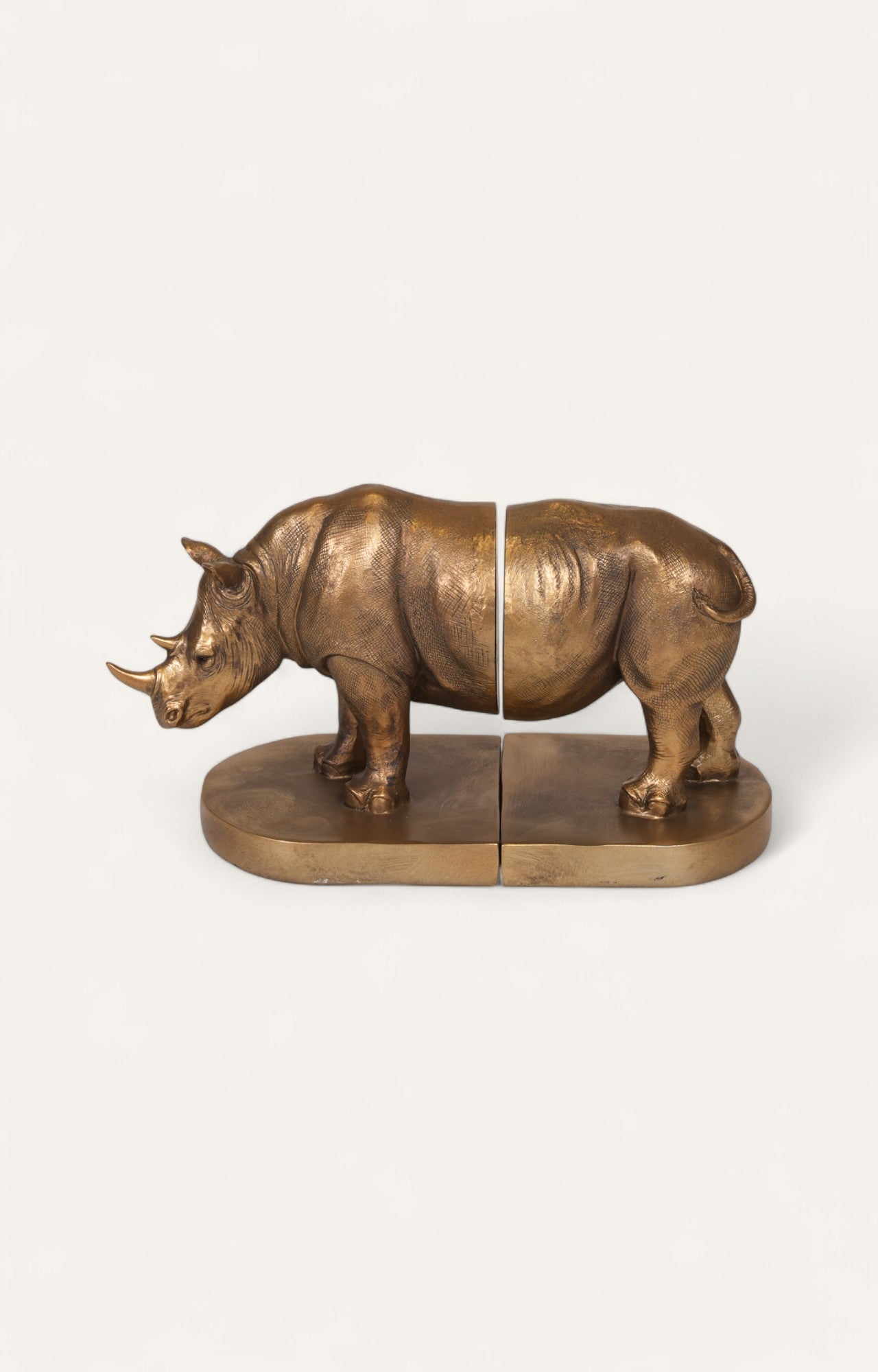 Resin Rhino Bookend Set