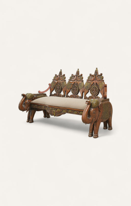 Elephant-Back Mango Wood Settee