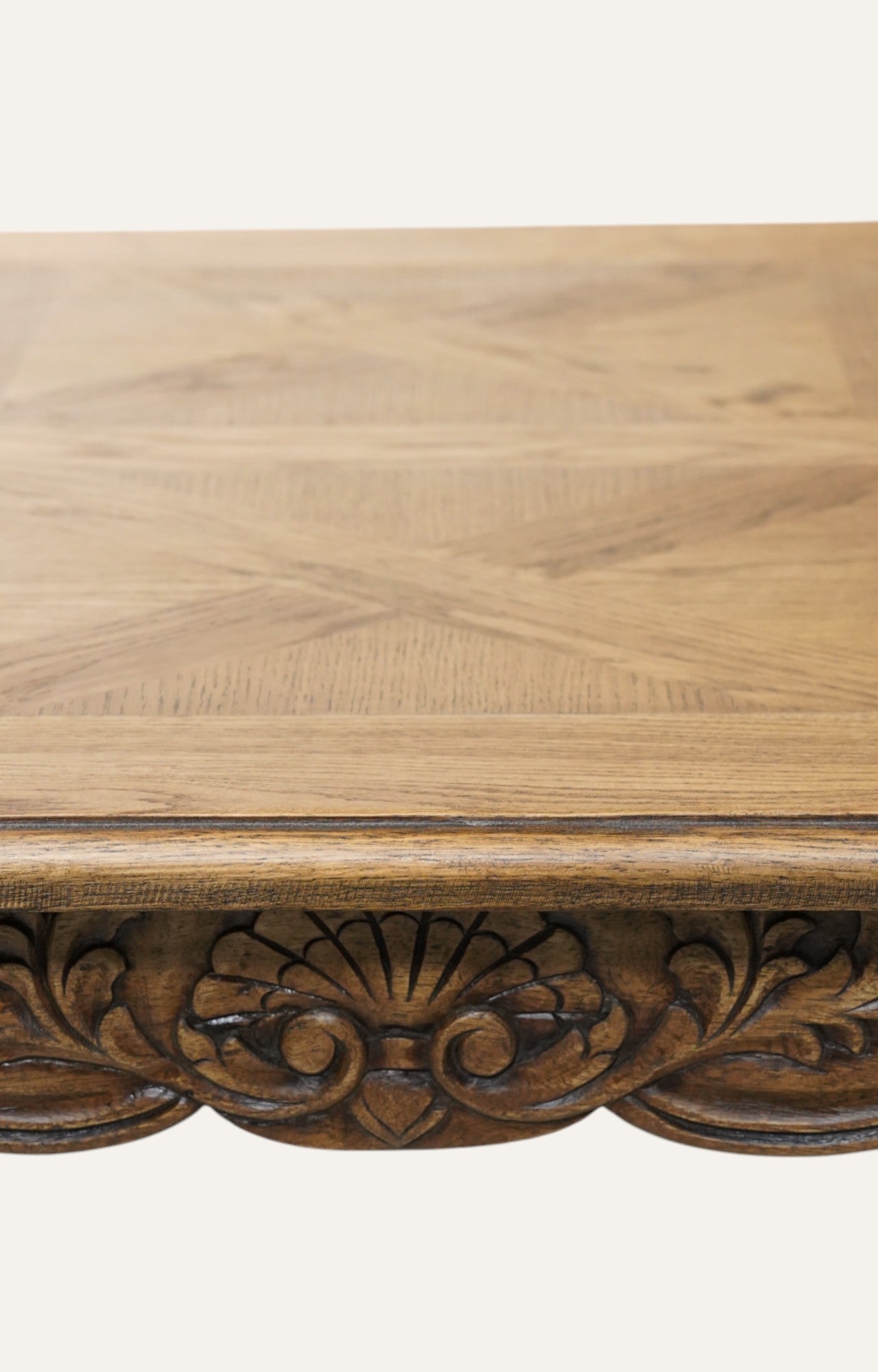 French carved parquet top table