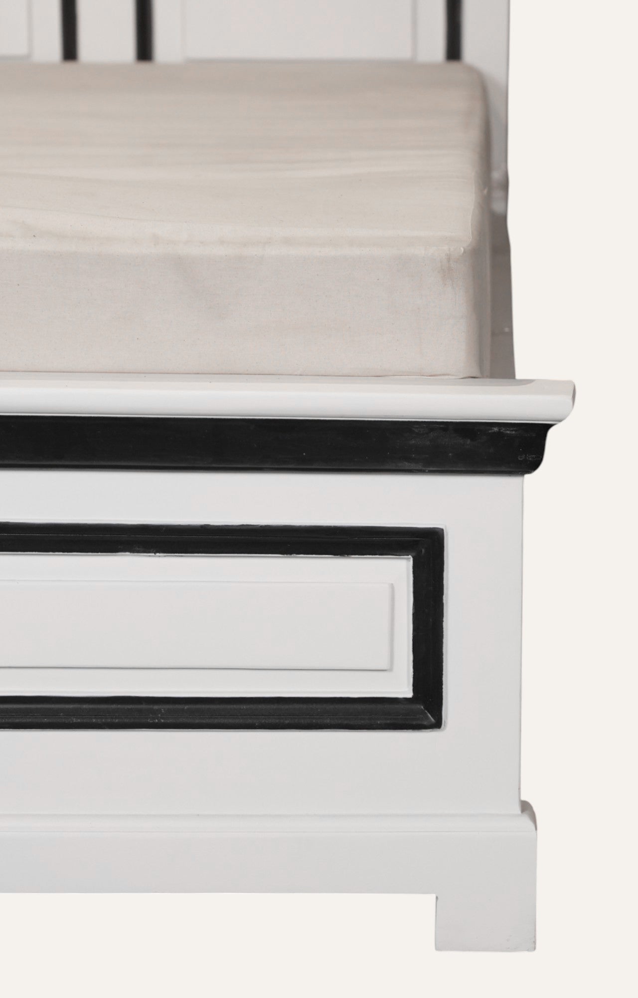 Modern Geometric Acacia Wood Bed