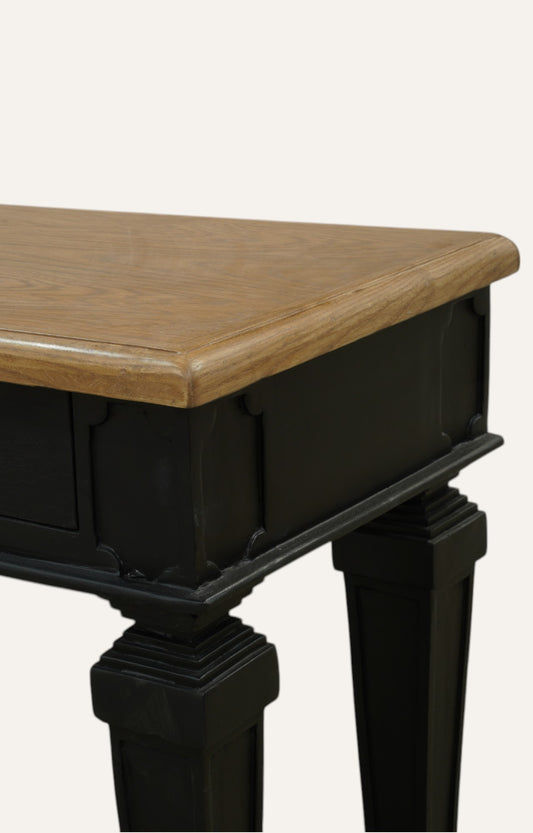 Classic Two-Tone Console Table with Brass Details