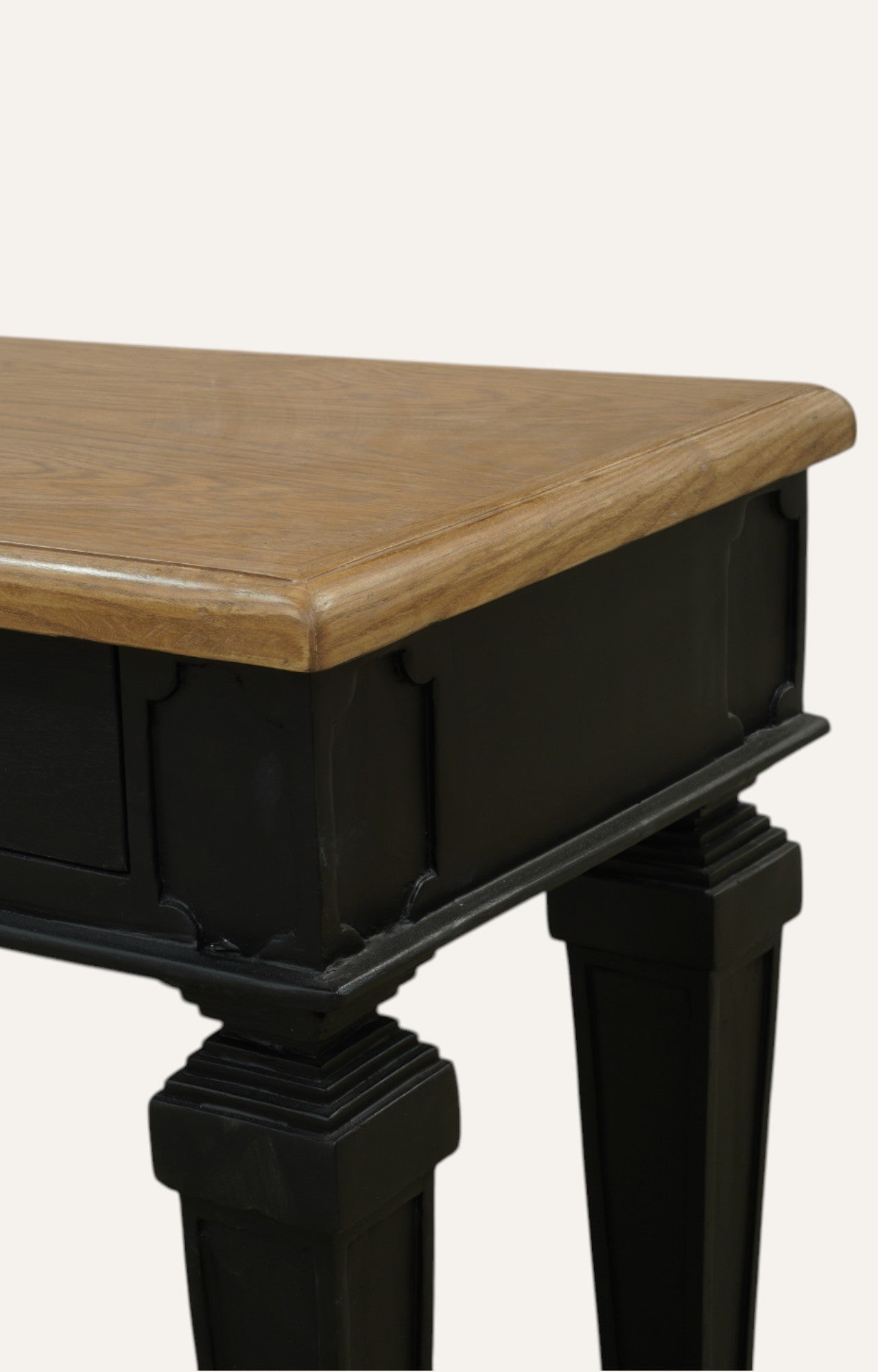 Classic Two-Tone Console Table with Brass Details