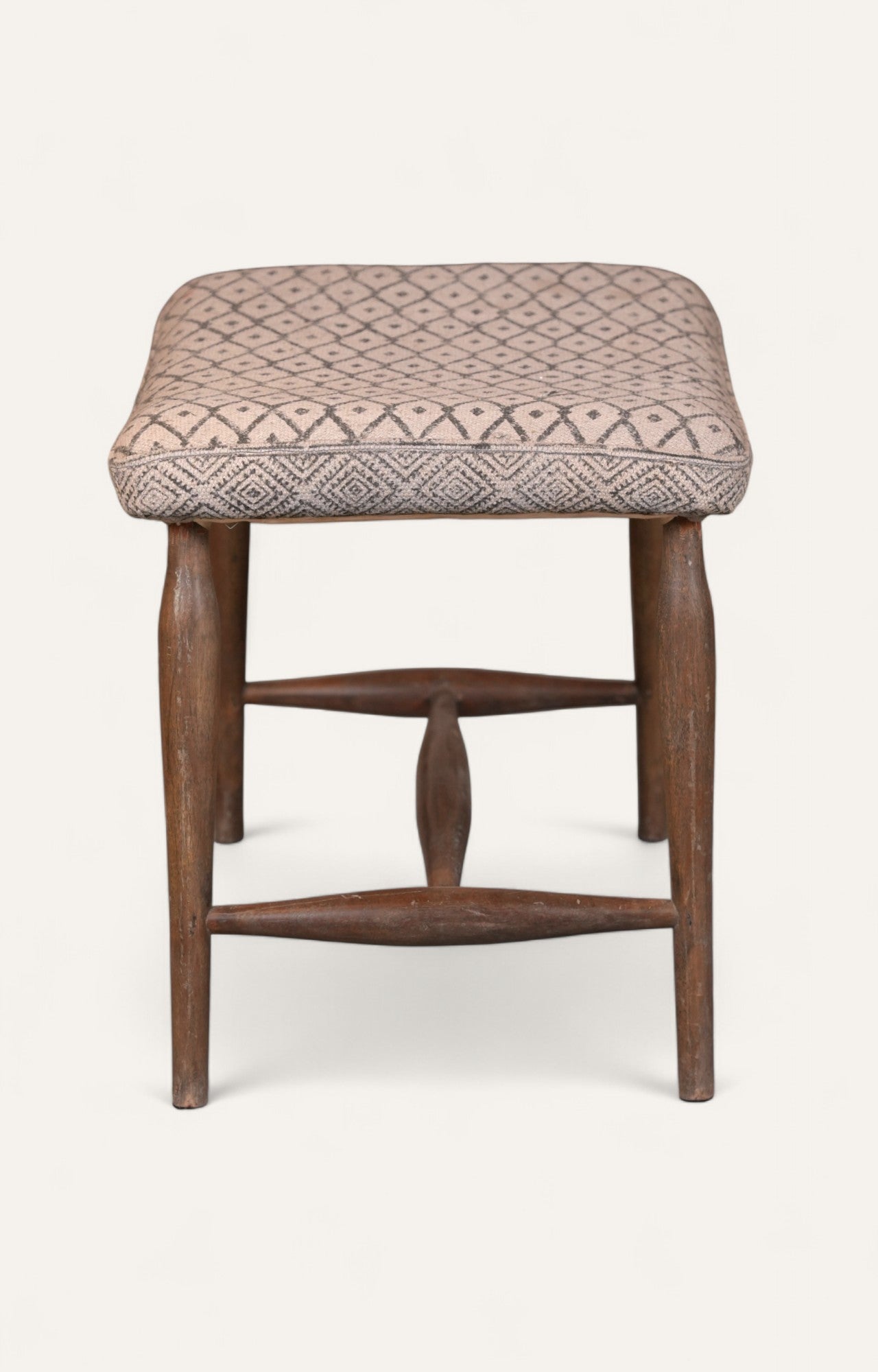 Hand Woven Dhurrie Upholstered Stool