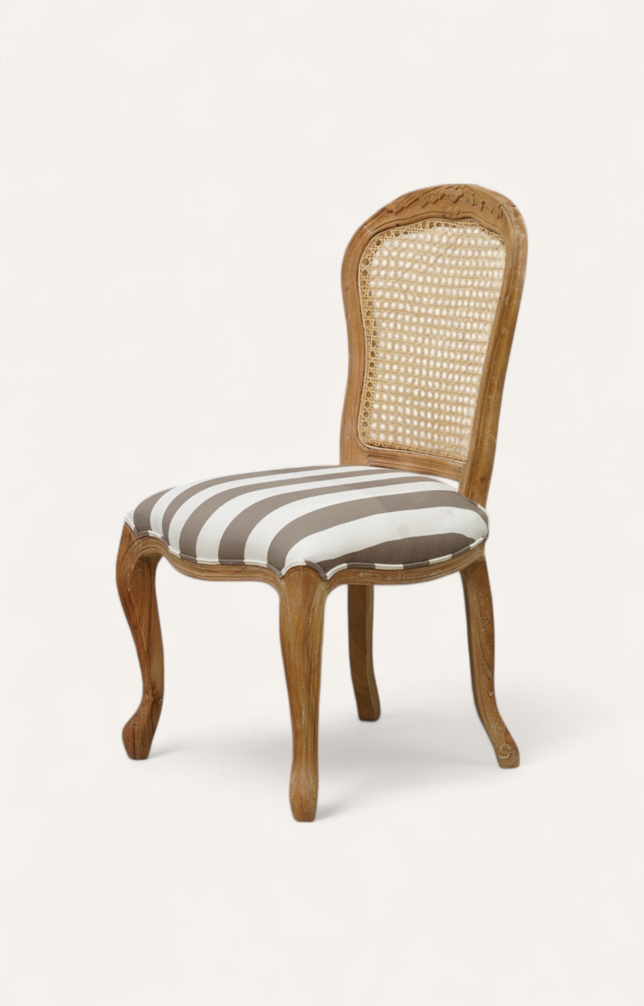 Teak and Cane Louis-Style Dining Chair