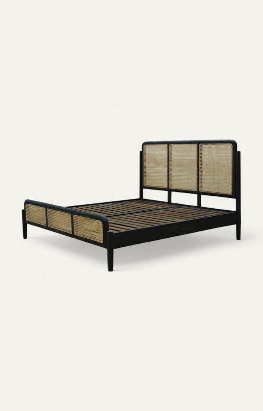 Black Rttan King Size Bed