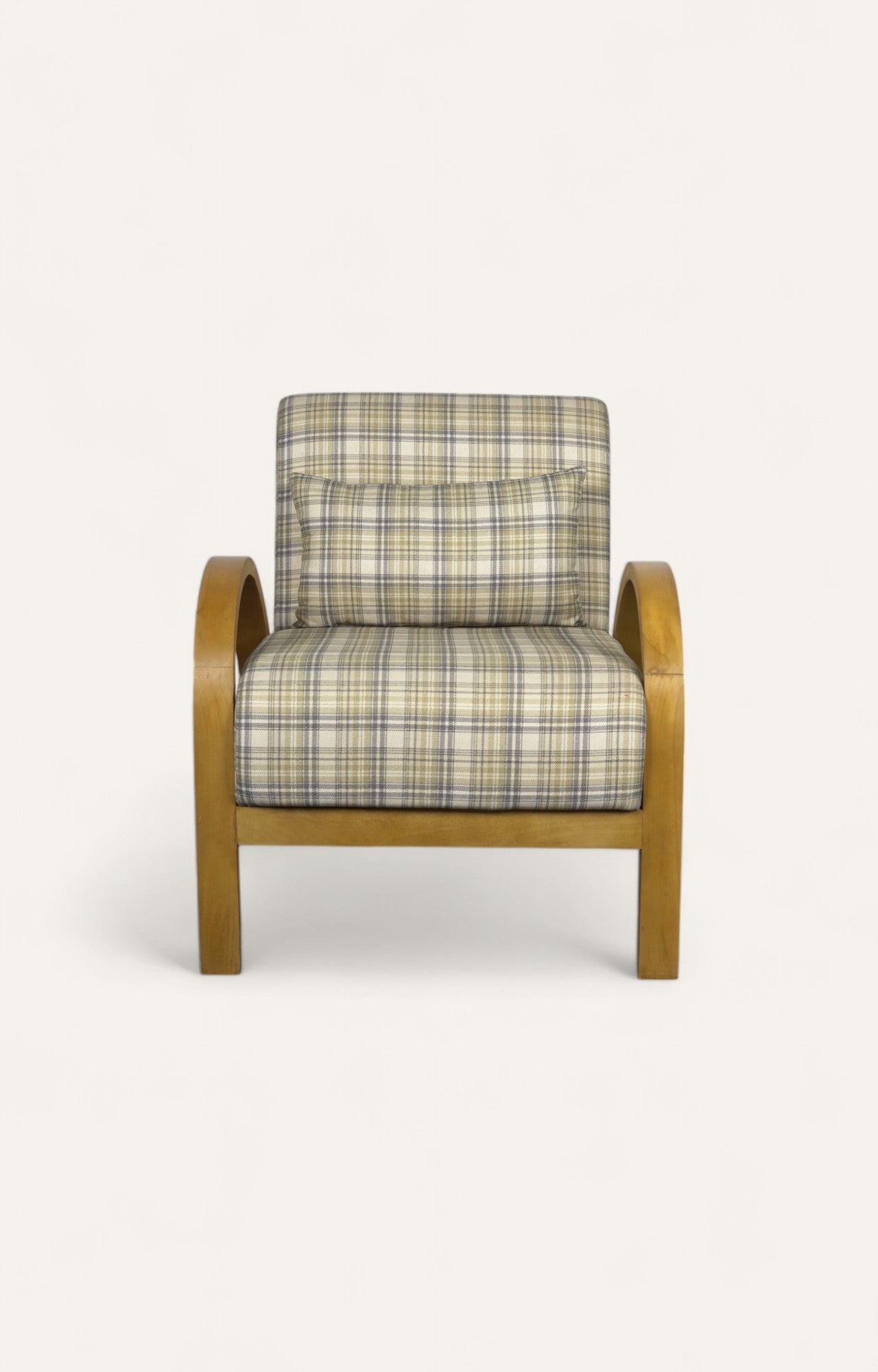 Mid-Century Curved Oak Armchair