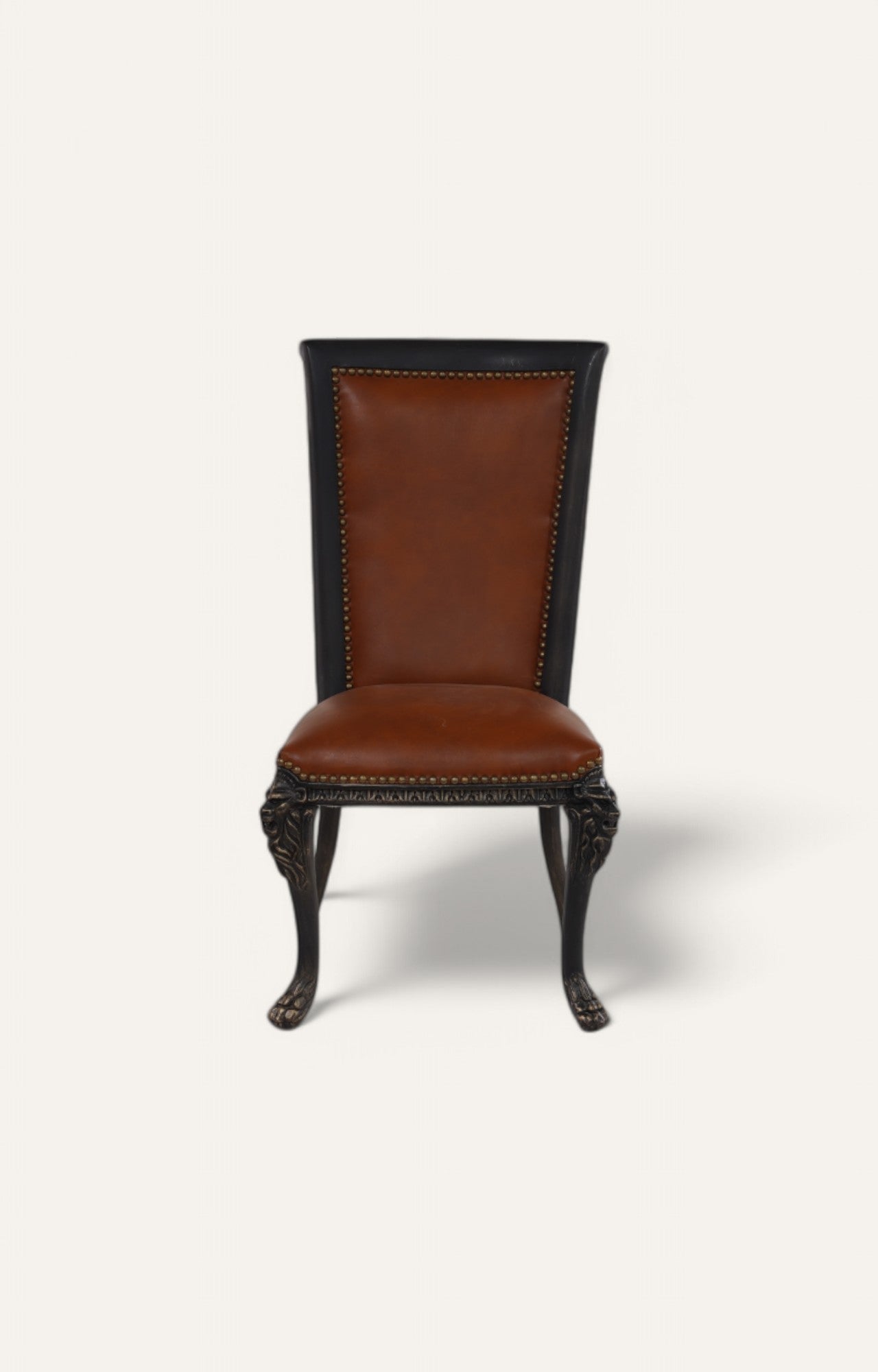 French Leather Lion Head chair