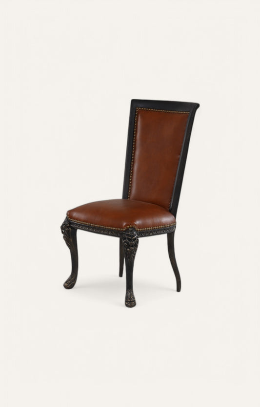 French Leather Lion Head chair