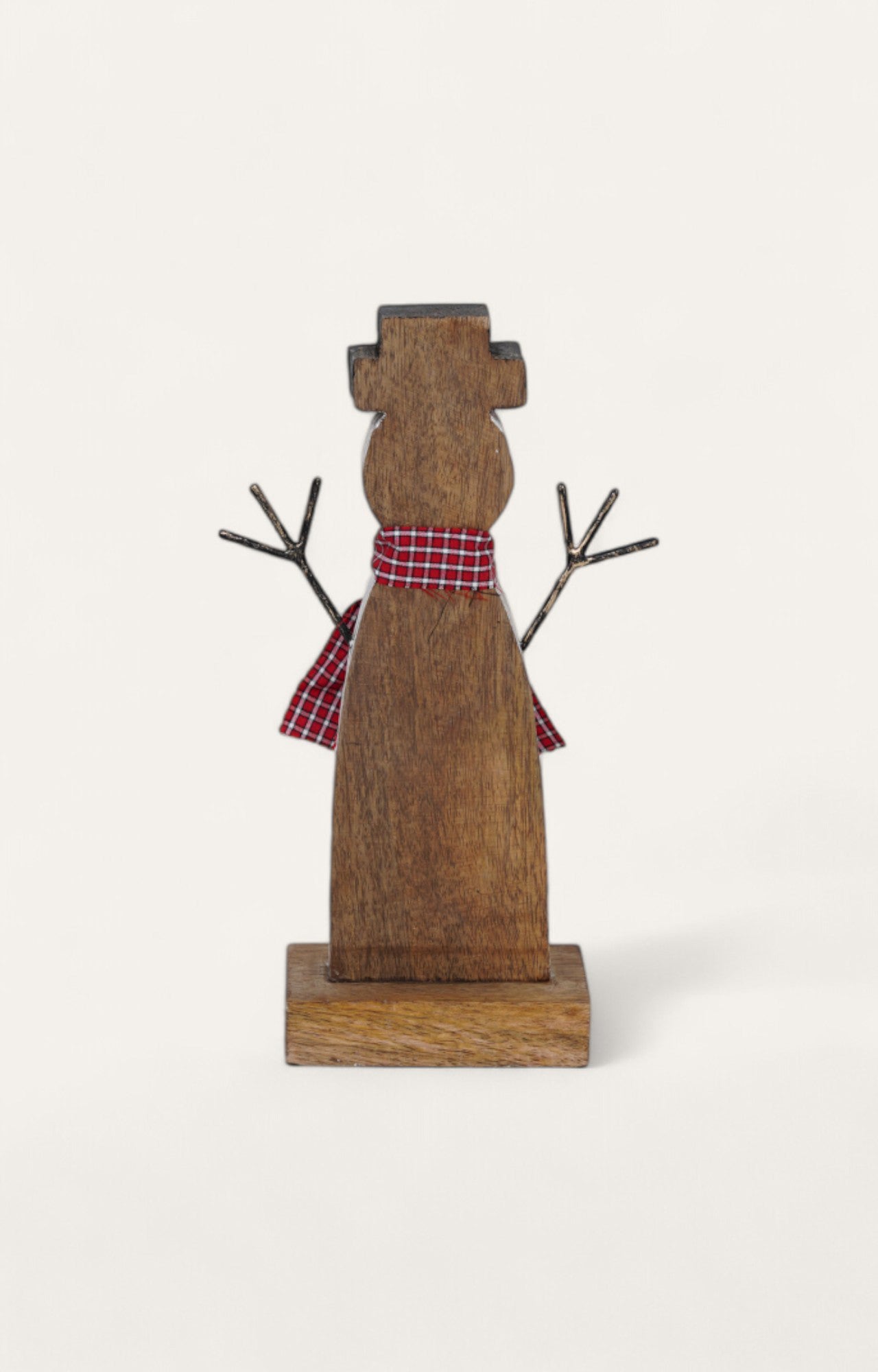 Wooden Snowman Figurine
