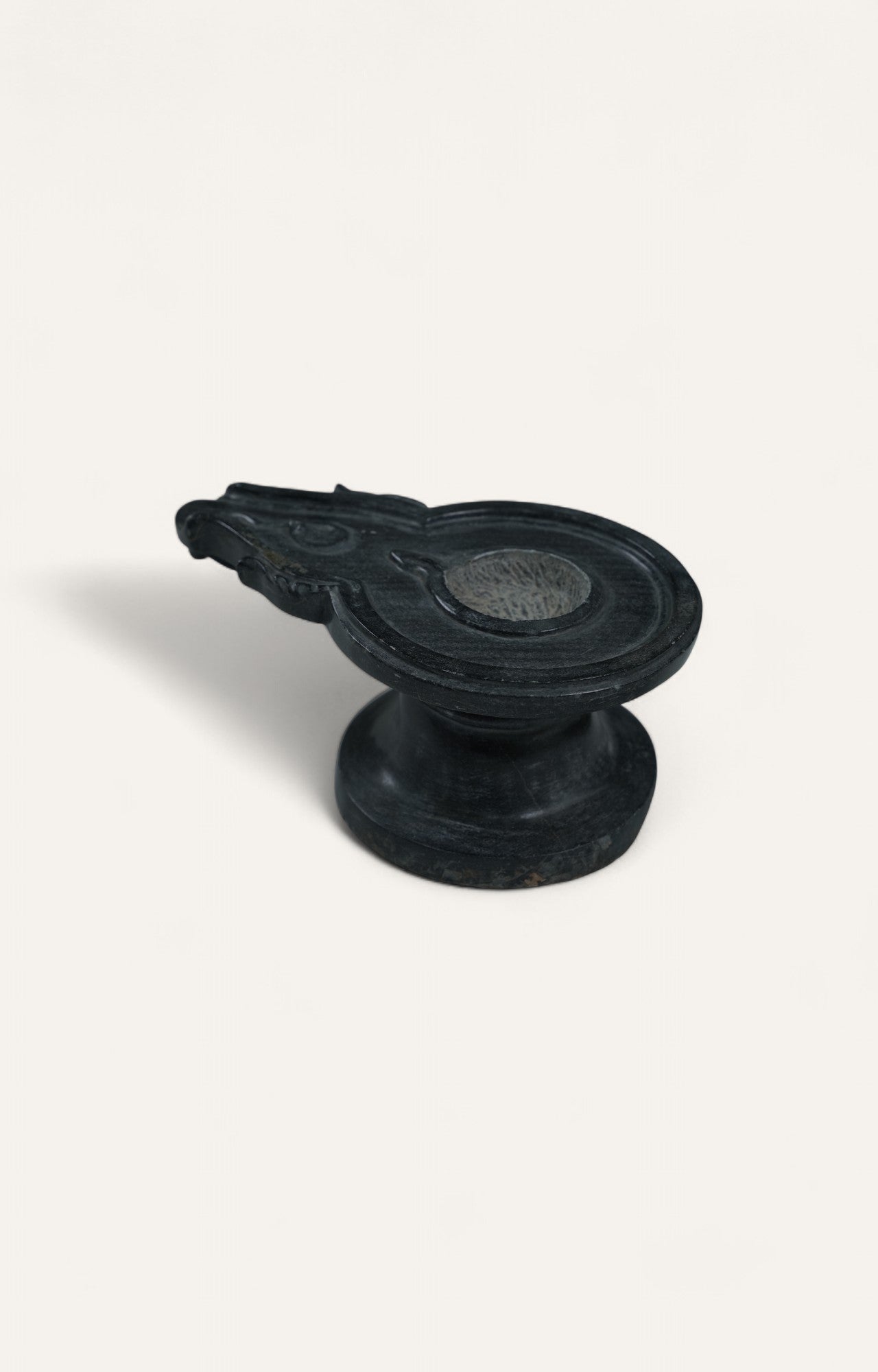 Antique Black Marble Shivalinga Base